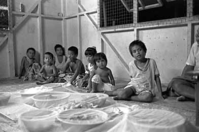 Waiting for the meal to begin